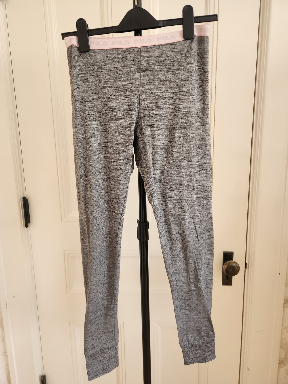 Fila Girls Grey Heather Leggings with Light Pink Waistband